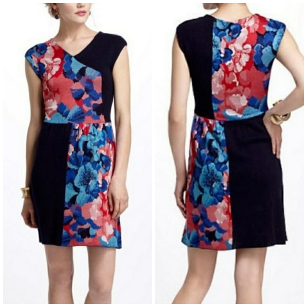 Anthro Leifsdottir Floral Knit Sleeveless Dress